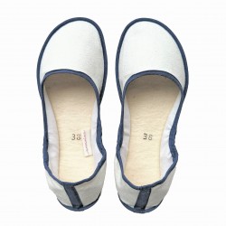 Ballerina Flats - MICROFIBRE - OFF WHITE - size 38